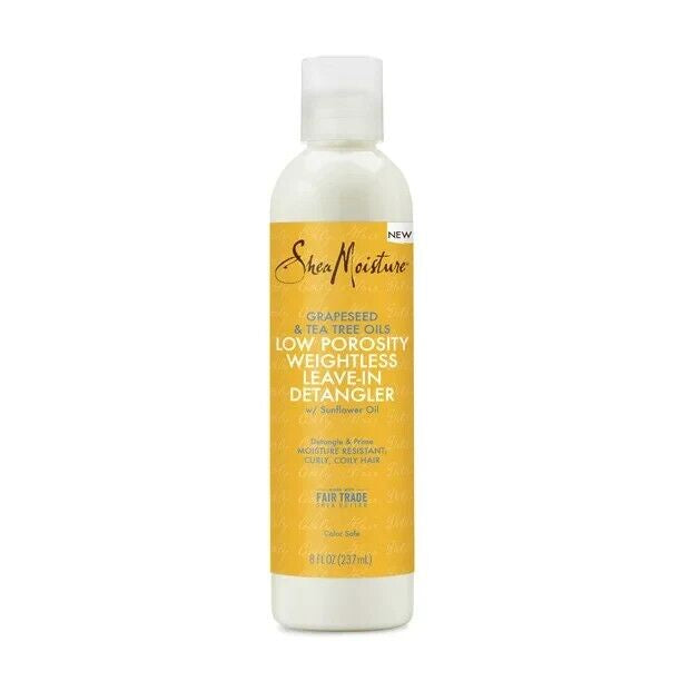 SHEA MOISTURE GRAPESEED &TEA TREE OILS LOW POROSITY WEIGHTLESS LEAVE IN DETANGLER / 237ML