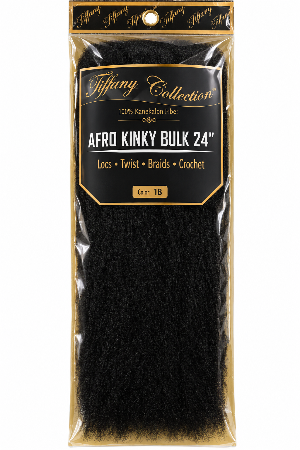 Tiffany Collection Afro Kinky Bulk 24-inch pack, colour 1B shown