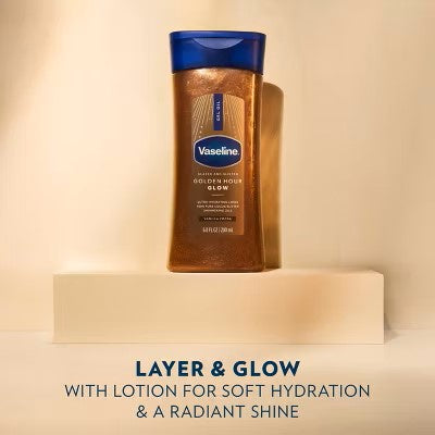 Vaseline Glazed & Glisten Vanilla Cocoa Shimmering Gel Body Oil - Golden Hour Glow - 6.8 fl oz