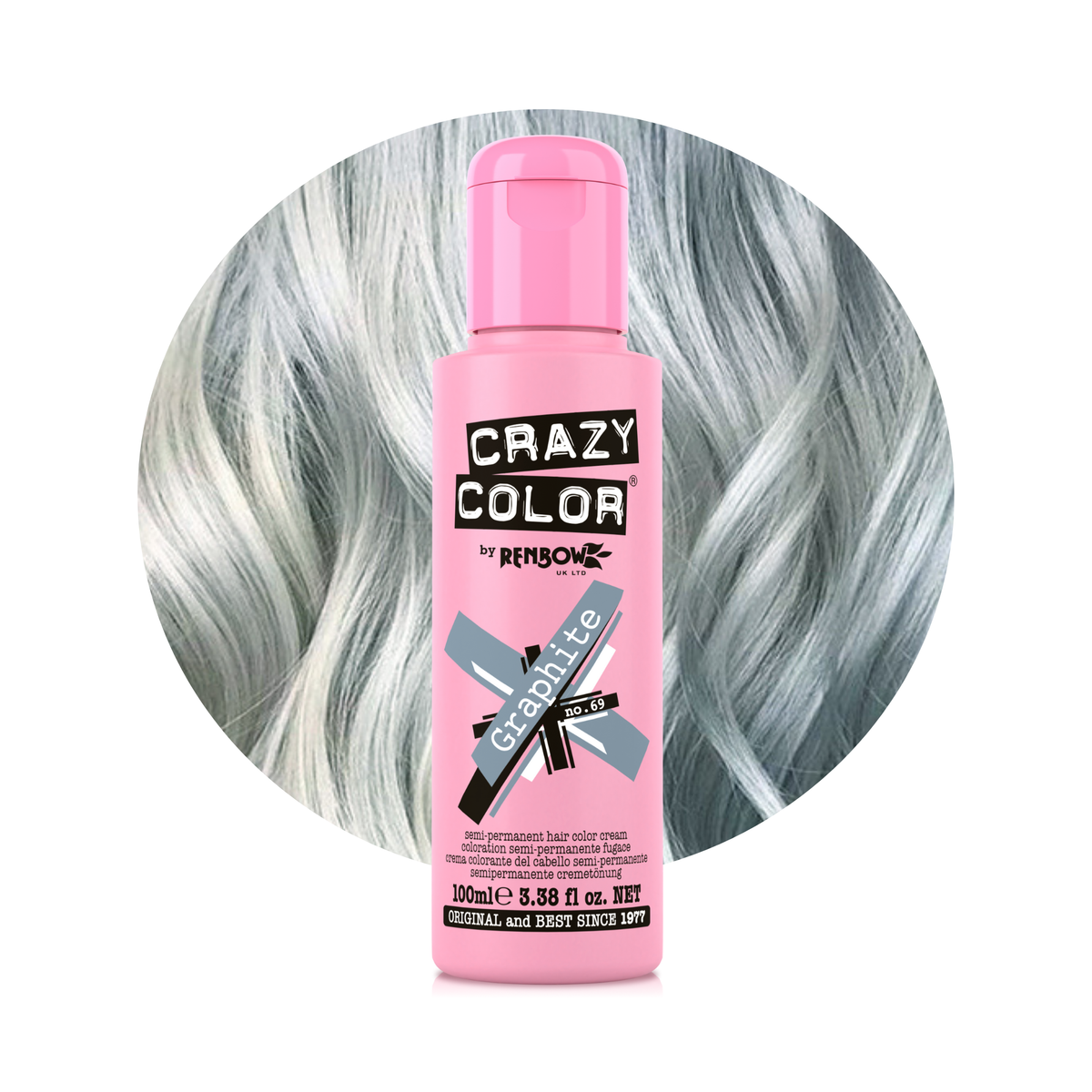 Crazy Color By Renbow Semi-Permanent Hair Color — Graphite no.69 — SKU 5035832008271