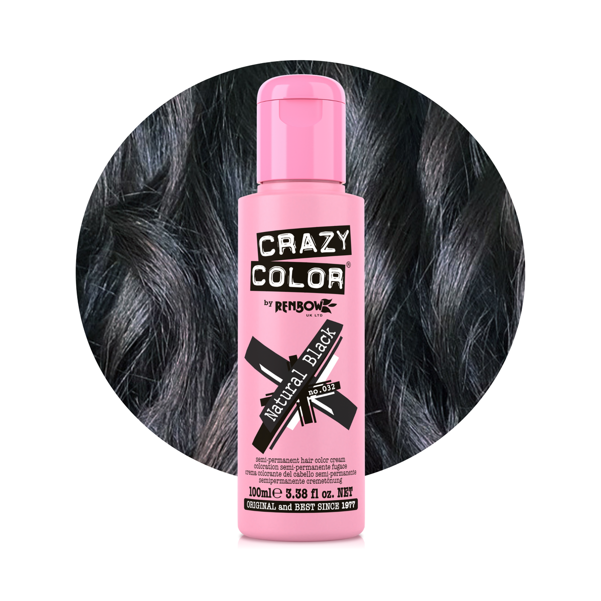Crazy Color By Renbow Semi-Permanent Hair Color — Natural Black no.032