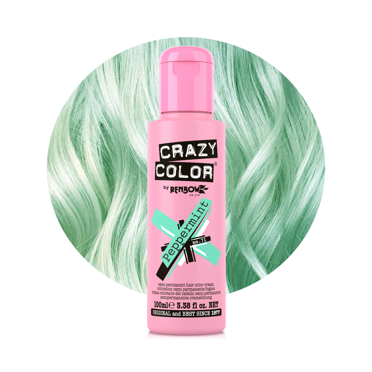 Crazy Color By Renbow Semi-Permanent Hair Color — Peppermint no.71