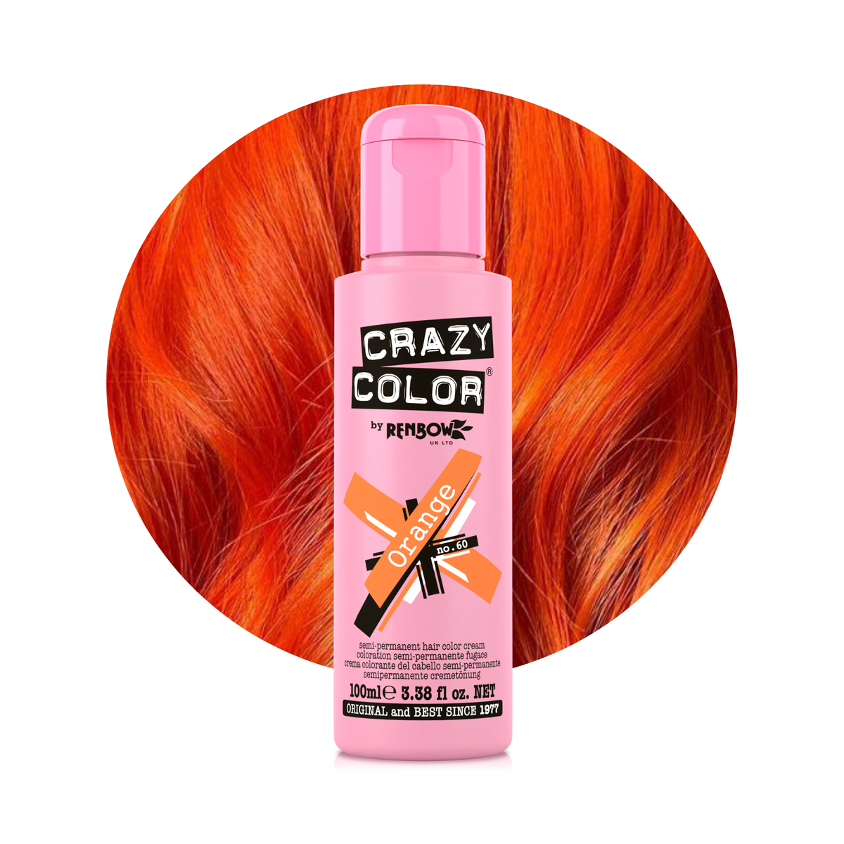 Crazy Color By Renbow Semi-Permanent Hair Color — Orange no.60 — SKU 5035832020600