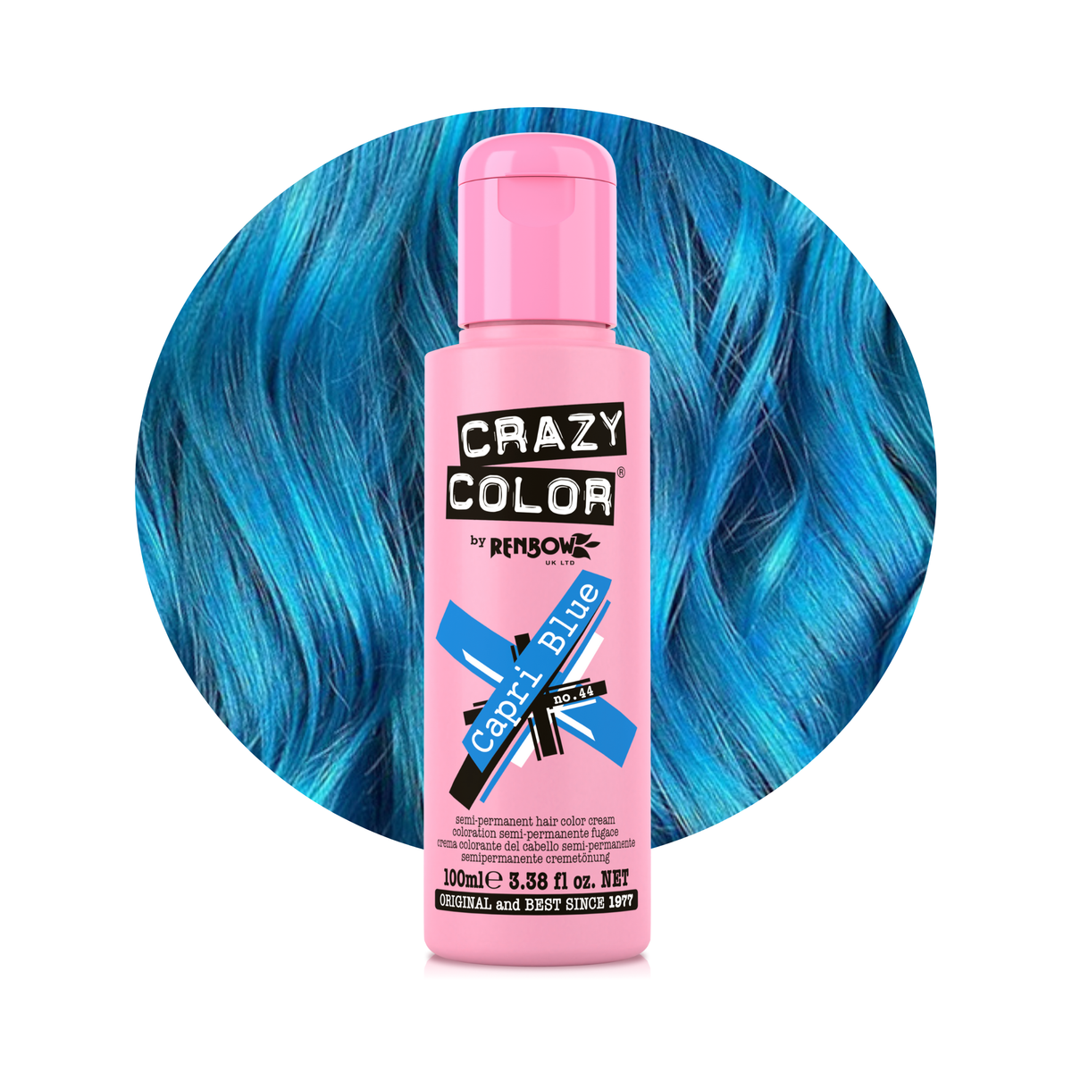 Crazy Color By Renbow Semi-Permanent Hair Color — Capri Blue no.44