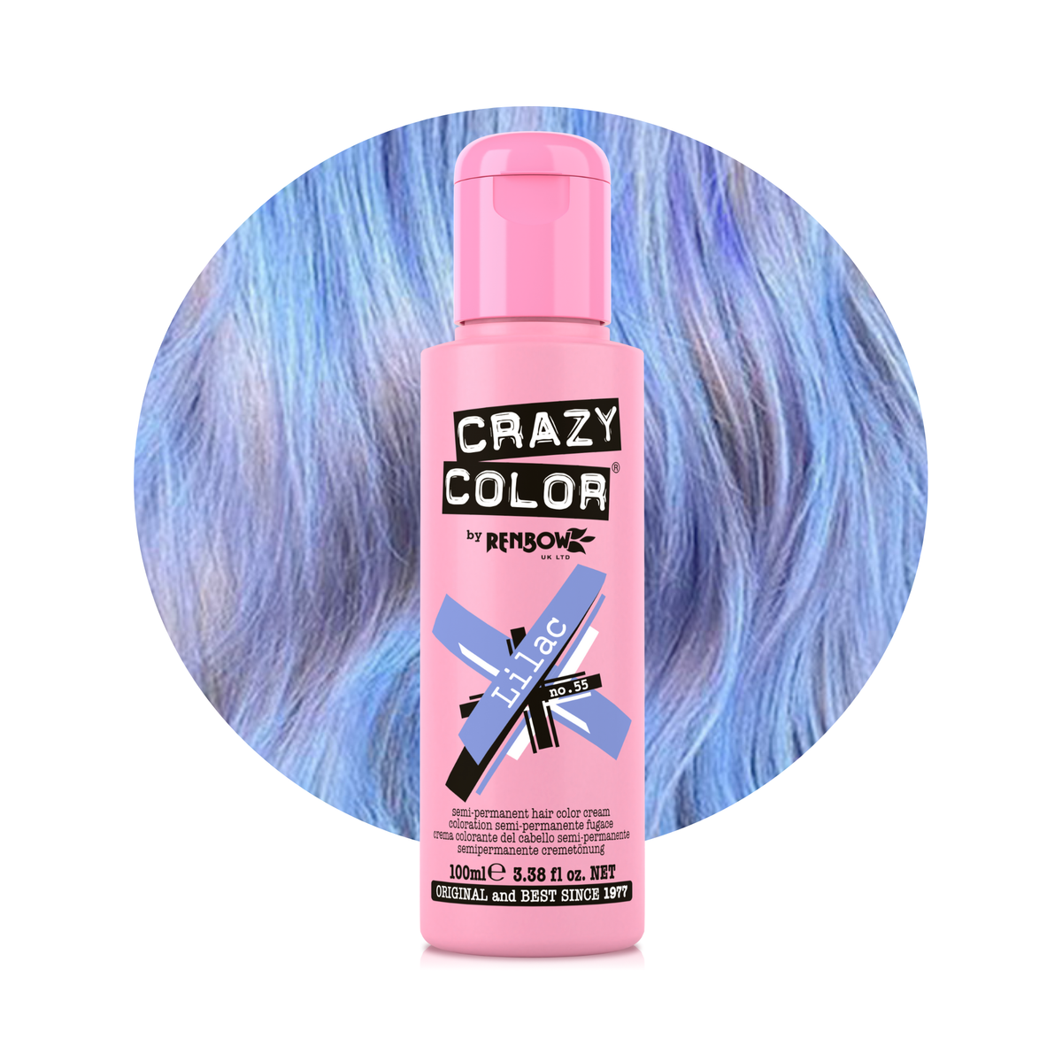 Crazy Color By Renbow Semi-Permanent Hair Color — Lilac no.55