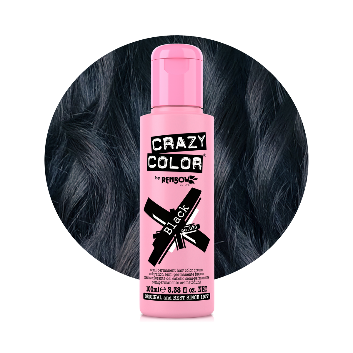Crazy Color By Renbow Semi-Permanent Hair Color — Black no.030