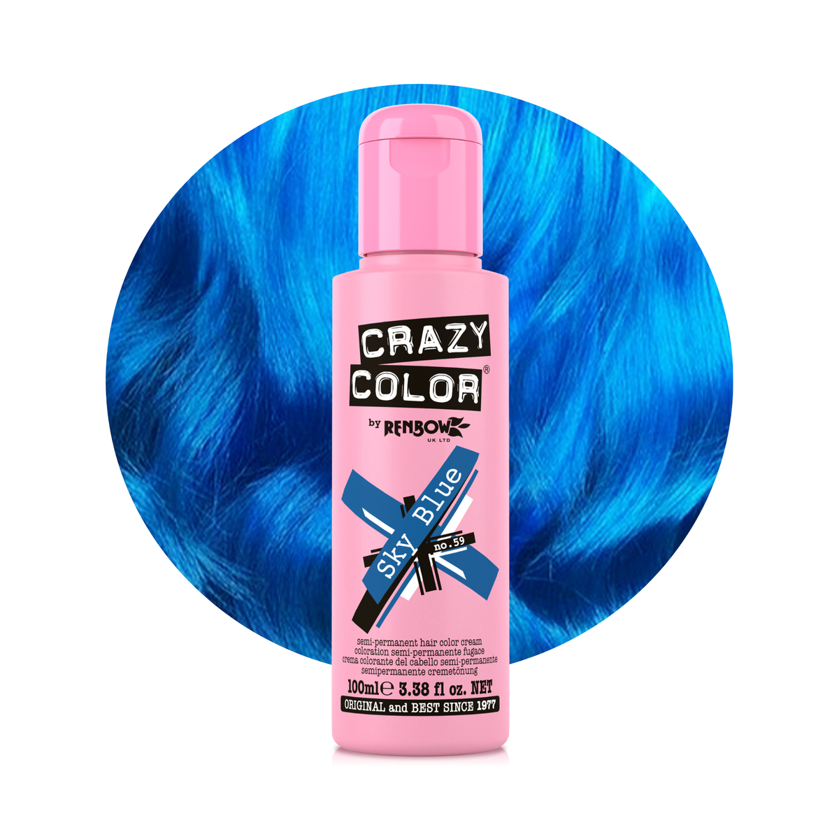 Crazy Color By Renbow Semi-Permanent Hair Color — Sky blue no.59