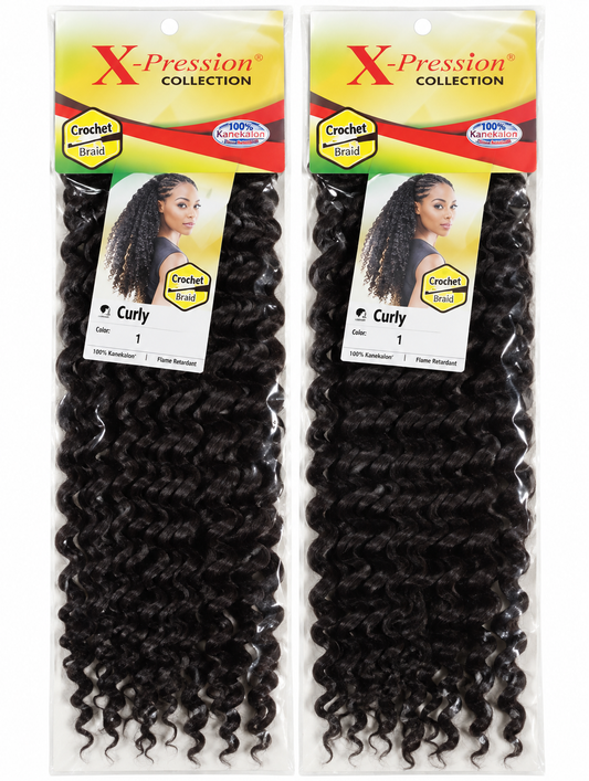 X-pression Collection Curly, two colour 1 packs shown